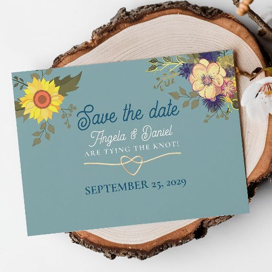 Boho Zonnebloem Bruiloft Save The Date