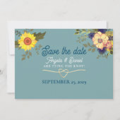 Boho Zonnebloem Bruiloft Save The Date (Voorkant)