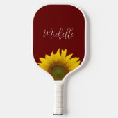 Boho Zonnebloem Eenvoudig Rood Gepersonaliseerd Pickleball Paddle (Achterkant)