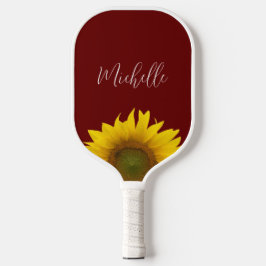 Boho Zonnebloem Eenvoudig Rood Gepersonaliseerd Pickleball Paddle