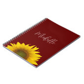 Boho Zonnebloem Elegant Bloemenrood Notitieboek (Linkerzijde)
