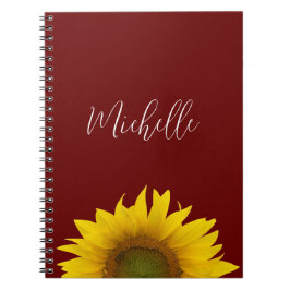 Boho Zonnebloem Elegant Bloemenrood Notitieboek
