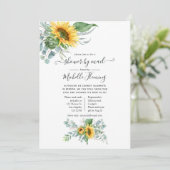 Boho Zonnebloem Eucalyptus Baby Shower per Post Kaart (Staand voorkant)