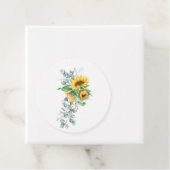 Boho Zonnebloem Eucalyptus Bedankjes Labels (In situ)