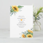 Boho Zonnebloem Eucalyptus Bruidsdouche Kaart (Staand voorkant)