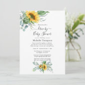 Boho Zonnebloem Eucalyptus Drive By Shower Kaart (Staand voorkant)