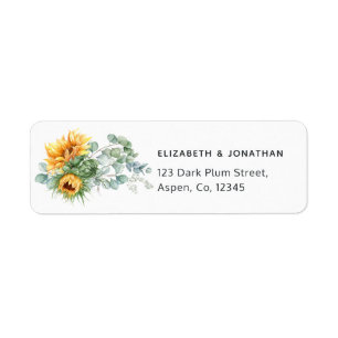 Boho Zonnebloem Eucalyptus Etiket