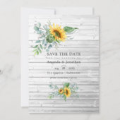 Boho Zonnebloem Eucalyptus Landelijke Huwelijk Save The Date (Voorkant)