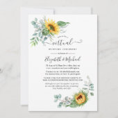 Boho Zonnebloem Eucalyptus Online Virtueel Huwelij Kaart (Voorkant)