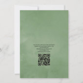 Boho Zonnebloem Eucalyptus QR Code RSVP Trouwen Kaart (Achterkant)