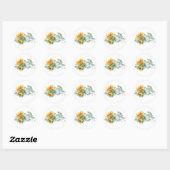 Boho Zonnebloem Eucalyptus Ronde Sticker (Vel)