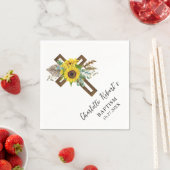 Boho Zonnebloem & Eucalyptus Rustiek Kruisdoop Servet (Insitu)