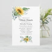 Boho Zonnebloem Eucalyptus Virtuele Baby Shower Kaart (Staand voorkant)
