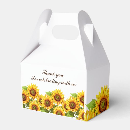 Boho Zonnebloem Favoriet Dozen voor bruiloftsfeest Bedankdoosjes (Achterkant)