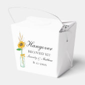 Boho Zonnebloem Geel Bloemen Bruiloft Kater Kit Bedankdoosjes (Achterkant)