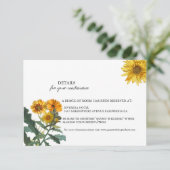 BOHO zonnebloem geel wildflower bruiloft details C Informatiekaartje (Staand voorkant)