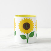 Boho Zonnebloem Geschenk met Eigen Beginletters Mok (Midden)