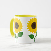 Boho Zonnebloem Geschenk met Eigen Beginletters Mok (Voorkant links)