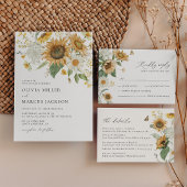 Boho Zonnebloem Gouden Stralen Bloemen Elegante Br Kaart