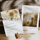 Boho Zonnebloem Gouden Stralen Bloemen Elegante Br Kaart