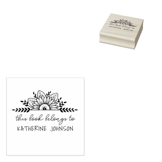 Boho Zonnebloem handgeschreven uit het bibliotheek Rubberstempel (Gestempeld)