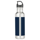 Boho Zonnebloem Marine Blauw Eenvoudig Waterfles (Achterkant)