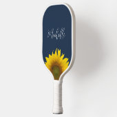 Boho Zonnebloem Marine Blauw Elegant gepersonalise Pickleball Paddle (Links)