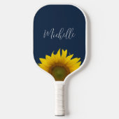 Boho Zonnebloem Marine Blauw Elegant gepersonalise Pickleball Paddle (Voorkant)