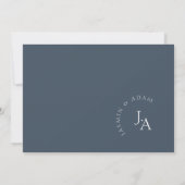 Boho Zonnebloem Monogram Leisteen Blauwe Trouw Save The Date (Achterkant)