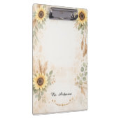 Boho Zonnebloem Onderwijs Klembord Bloemendesign (Rechts)