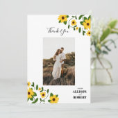 Boho Zonnebloem Patch Bedankkaart (Staand voorkant)