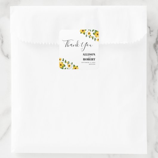 Boho Zonnebloem Patch Bruiloft Sticker (Tas)