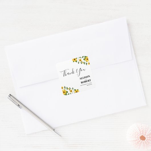 Boho Zonnebloem Patch Bruiloft Sticker (Envelop)