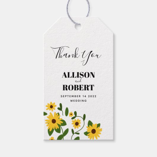 Boho Zonnebloem Patch Gift Favor Tag Cadeaulabel (Voorkant)