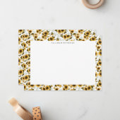 Boho Zonnebloem patroon Notitiekaartje (Voorkant / Achterkant in situ)