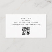 Boho Zonnebloem QR code Botanisch Zwart Visitekaartje (Achterkant)