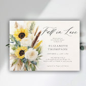 Boho Zonnebloem Roos Pampas Rustiek Vrijgezellenfe Kaart