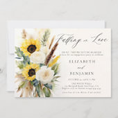 Boho Zonnebloem Roos Pampas Rustieke Engagement Pa Kaart (Voorkant)