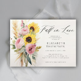 Boho Zonnebloem Roze Roos Rustiek Chic Vrijgezelle Kaart