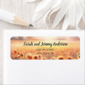 Boho zonnebloem rustieke Waterverf land bruiloft Etiket (Insitu)