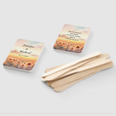 Boho zonnebloem rustieke Waterverf land bruiloft Handwaaier (Niet-gemonteerd)