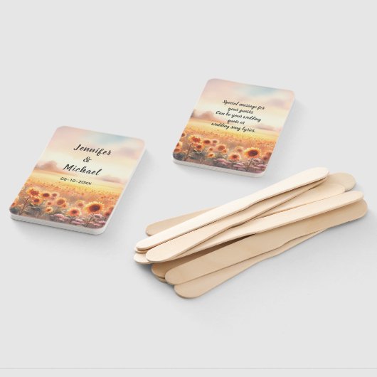 Boho zonnebloem rustieke Waterverf land bruiloft Handwaaier (Niet-gemonteerd)