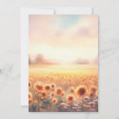 Boho Zonnebloem Rustieke Waterverf Land Bruiloft I Kaart (Achterkant)