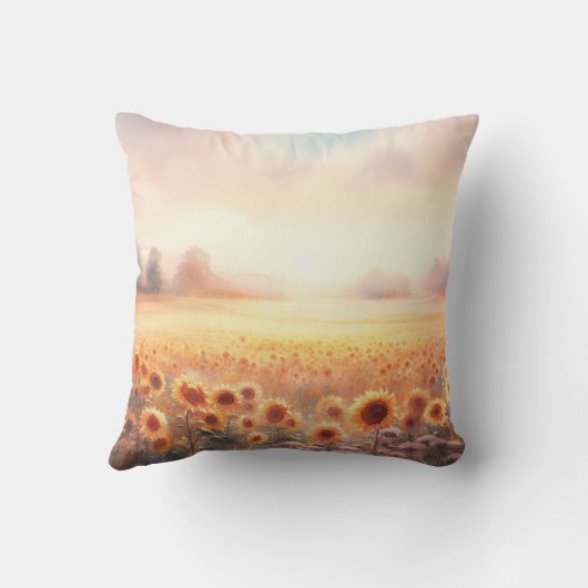 Boho zonnebloem rustieke Waterverf land bruiloft Kussen (Achterkant)