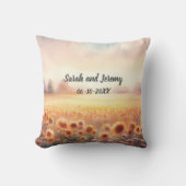 Boho zonnebloem rustieke Waterverf land bruiloft Kussen (Voorkant)