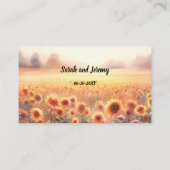 Boho zonnebloem rustieke Waterverf land bruiloft Plaatskaartje (Achterkant)