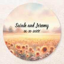 Boho zonnebloem rustieke Waterverf land bruiloft