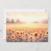 Boho zonnebloem rustieke Waterverf land bruiloft Save The Date (Achterkant)