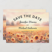 Boho zonnebloem rustieke Waterverf land bruiloft Save The Date (Voorkant / Achterkant)