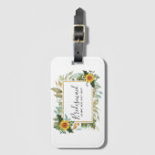 Boho Zonnebloem Salie Groene Huwelijk Bagagelabel (Voorkant (verticaal))